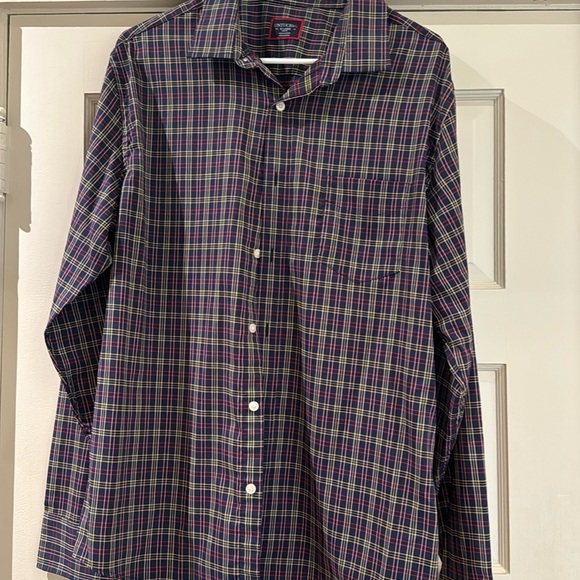 UNTUCKIT Navy Plaid Slim Fit - Picture 1 of 1